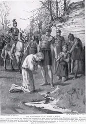 S:t Albans martyrium, illustration från "Hutchinson