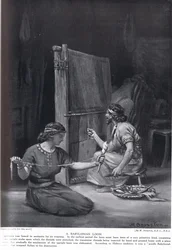 En babylonisk vävstol, illustration från "Hutchinson