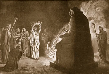 Ett feneciskt offer till Moloch, illustration från "Hutchinson