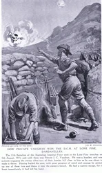 Hur menige Vaughan vann DCM vid Lone Pine Dardanellerna augusti 1915 (litografi)