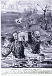 Den sista etappen i löjtnant Smyths heroiska resa: Tilldelades Victoriakorset maj 1915 (litografi)