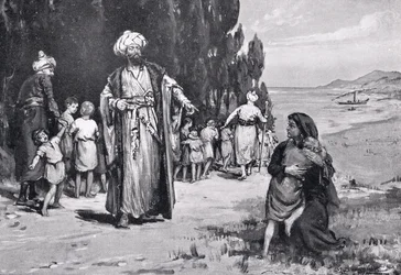 Barnens hyllning till turkarna, illustration från "Hutchinson
