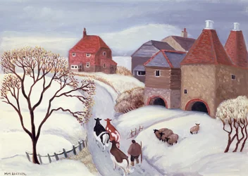 Driva hem kor i snön