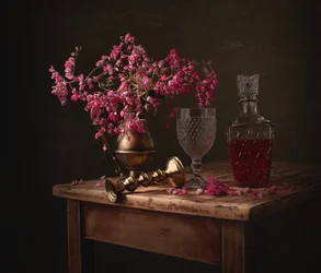 Elegant rosa stilleben