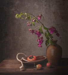 Rustikt blomsterstilleben