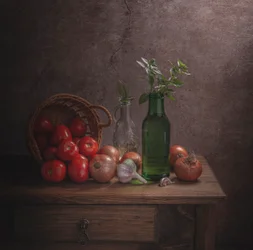 Ingredienser till ett rustikt kök