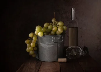 Rustikt stilleben med vin
