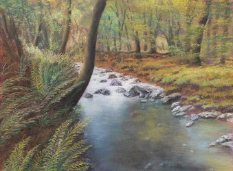 Vår i skogen, 2020 (pastell)