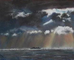 Squalls at sea, 2022 (pastell)
