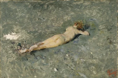 Naken på stranden i Portici, 1874