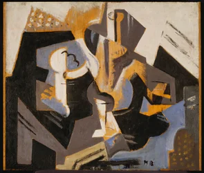 Kubistiskt stilleben i blått och grått, ca 1917 (olja ombord)