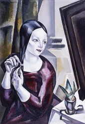 Kvinna framför en spegel, 1922