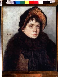 Självporträtt. Målning av Maria Konstantinovna Bashkirtseva (1860-1884). Olja på duk, 35 x 27 cm. Rysk konst från 1800-talet. Statens Tretjakovgalleri, Moskva.