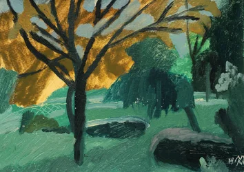 At the Trocadéro Gardens, 2019 (olja på papper)