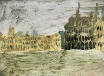Golden Yellow Landscape of Brussels, 2019 (olja på papper)