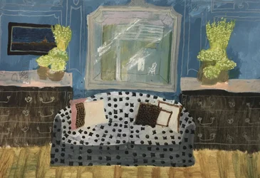 Interiör med Сanapé Blue, 2019 (akvarell på papper)
