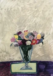 Stilleben med torkade blommor, 2020 (olja på papper)