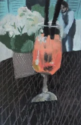 Stilleben med Aperol i Rom, 2019 (olja på papper)