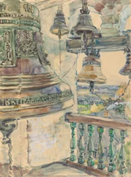 Utsikt från klockstapeln i Savino-Storozhevsky-katedralen, nära Zvenigorod, 1891