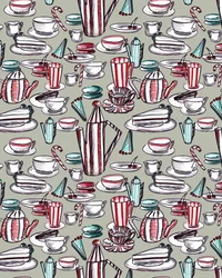 Candy Stripe Tea Party, 2020 (akvarell, penna, på papper)