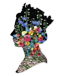 Hennes Majestät Drottning Elizabeth II, Blomsterhyllning, 2022 (akvarell, digital)
