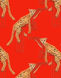 Liggande leoparder Close Up, 2020 (akvarell och penna på papper)