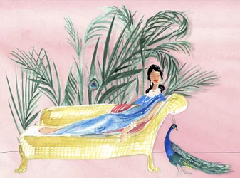 Maharani in the Tropics, 2019 (akvarell på papper)