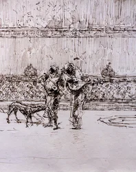 Arabiska musiker inför en morisk kung, cirka 1870-71