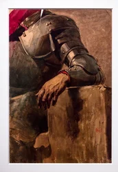 Studie av vänster hand och rustning, cirka 1866 (akvarell på kartong)