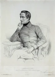 Porträtt av Alphonse de Lamartine 1790-1869.
