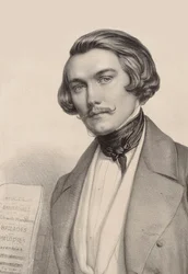 Porträtt av pianisten och kompositören Alfred Quidant 1815-1893, ca. 1840.