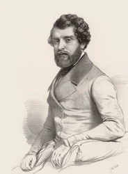 Porträtt av kompositören Federico Ricci 1809-1877, 1844.