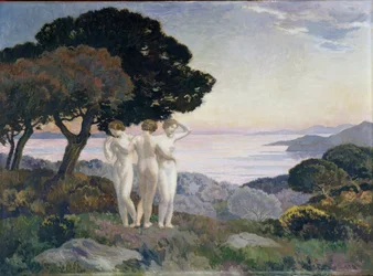 Målningen The Three Graces av Emile rene Menard (1861-1930) 1900-talet Obligatoriskt omnämnande: Samlingsstiftelsen angående de Provence, Marseille