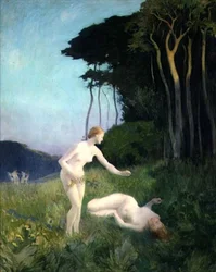 Woodland Nymphs (olja på duk)