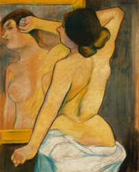 Naken kvinna framför en spegel, 1904