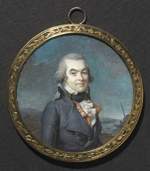 Porträtt av en man i ett landskap, ca. 1795.