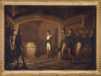 Napoleon före Fredrik den stores grav, av Ponce-Camus, Marie Nicola