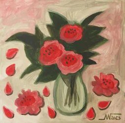 Abstrakta röda blommor