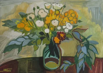 Ett livfullt blomsterstilleben