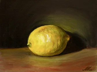 Stilleben med ljus citron
