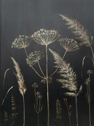 Gyllene botaniska silhuetter