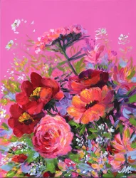 En färgsprakande blomsterbukett