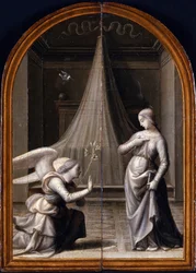 Bebådelsen. (Triptyk, omvänd) av Albertinelli, Mariotto (1474-1515)