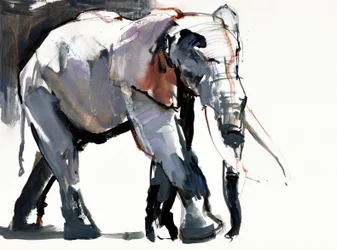 African Elephant, 2012, (bland media på papper)