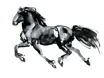 Flying Friesian, 2015, (kinesiskt bläck på papper)