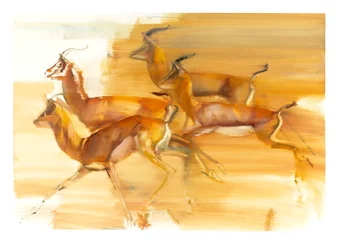 Running Gazelles, 2010 (olja på papper)