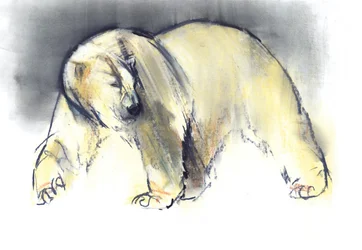 Yellow Ghost, 2016, (conté och pastell på papper)