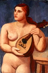 Naken med mandolin