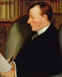 Porträtt av Thomas Edmund Harvey (1875-1955) (olja på duk)