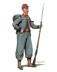 11th New York Infantry 1:a regementet Fire Zouaves 1861, 2024 (Akvarell och gouache på Bristol)